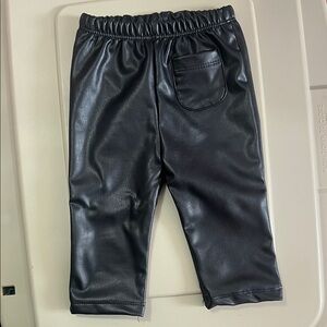 Baby Black Faux Leather Leggings